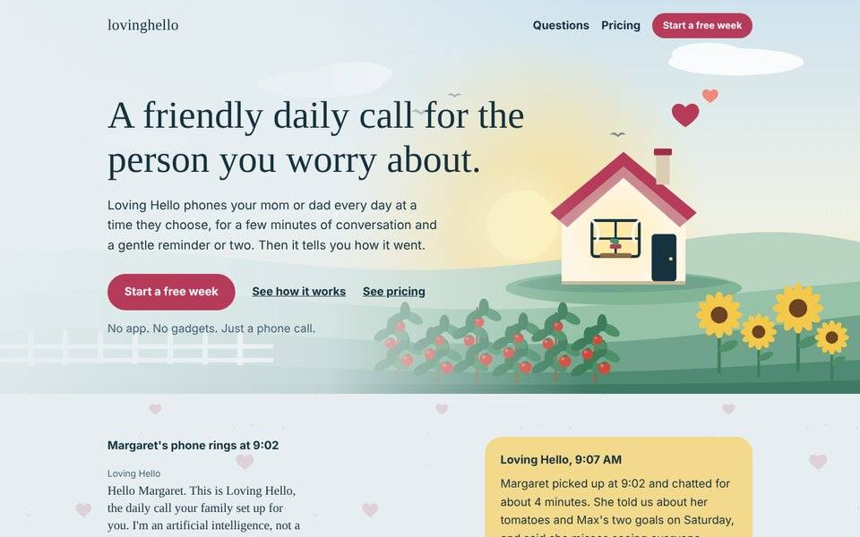 lovinghello home page