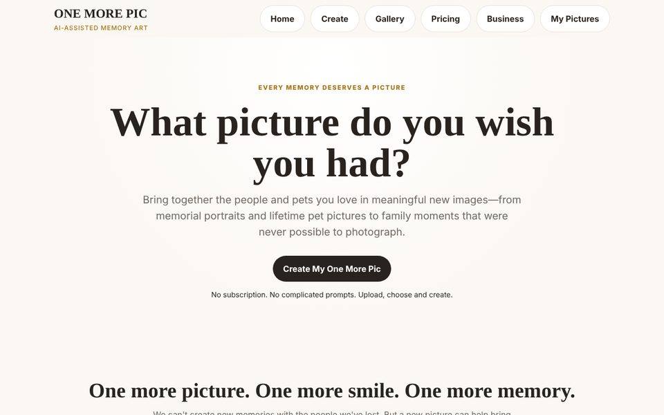 onemorepic home page