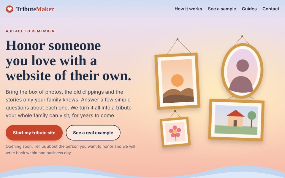 tributemaker home page