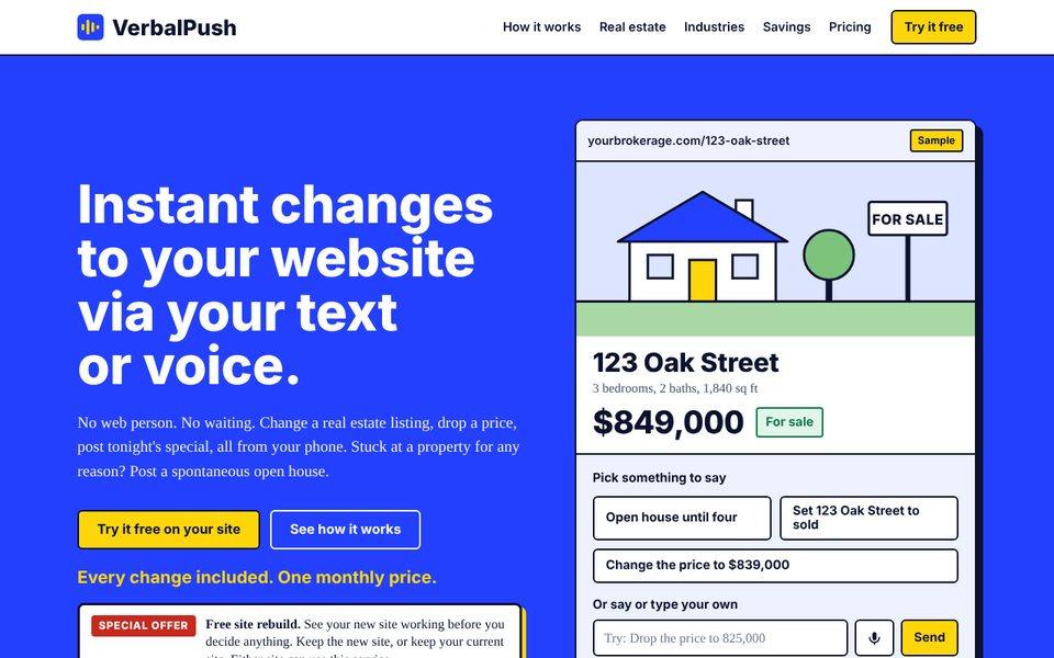 verbalpush home page